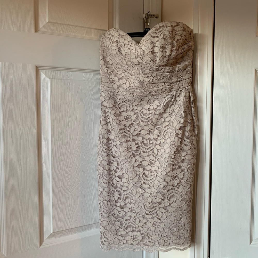 Fitted & Corseted Strapless Lace Dress